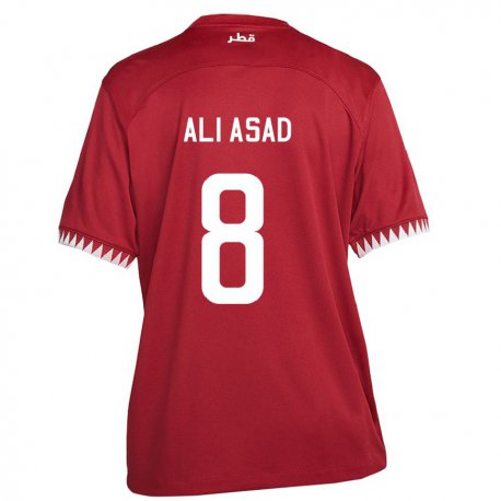 Kandiny Lapset Qatarin Ali Asad #8 Kastanjanruskea Kotipaita 22-24 Lyhythihainen Paita T-paita