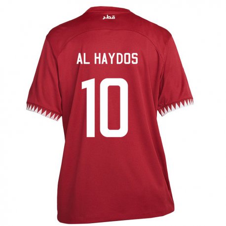 Kandiny Lapset Qatarin Hasan Al Haydos #10 Kastanjanruskea Kotipaita 22-24 Lyhythihainen Paita T-paita