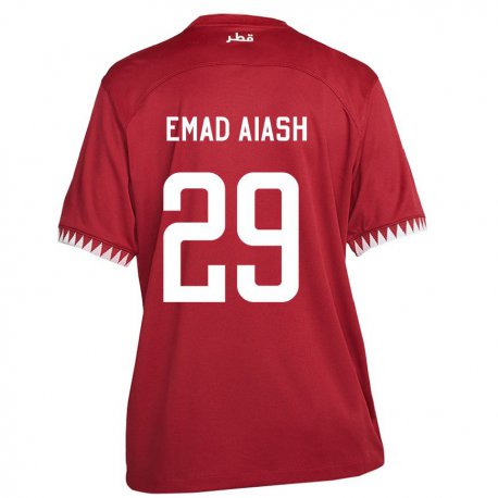 Kandiny Lapset Qatarin Mohamed Emad Aiash #29 Kastanjanruskea Kotipaita 22-24 Lyhythihainen Paita T-paita