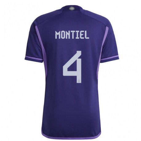 Kandiny Lapset Argentiinan Gonzalo Montiel #4 Violetti Vieraspaita 22-24 Lyhythihainen Paita T-paita