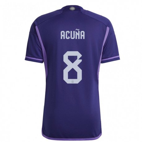 Kandiny Lapset Argentiinan Marcos Acuna #8 Violetti Vieraspaita 22-24 Lyhythihainen Paita T-paita