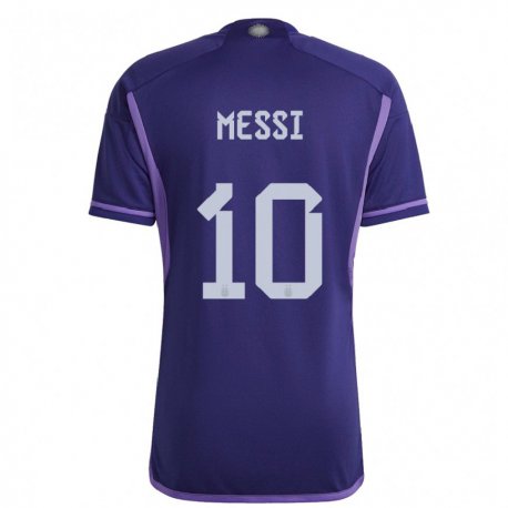 Kandiny Lapset Argentiinan Lionel Messi #10 Violetti Vieraspaita 22-24 Lyhythihainen Paita T-paita