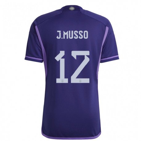 Kandiny Lapset Argentiinan Juan Musso #12 Violetti Vieraspaita 22-24 Lyhythihainen Paita T-paita