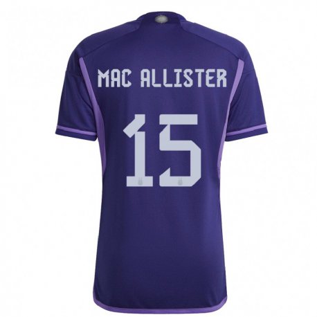 Kandiny Lapset Argentiinan Alexis Mac Allister #15 Violetti Vieraspaita 22-24 Lyhythihainen Paita T-paita