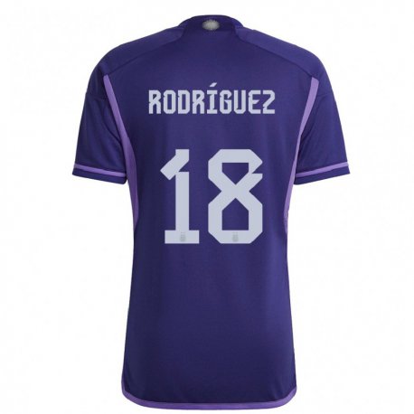 Kandiny Lapset Argentiinan Guido Rodriguez #18 Violetti Vieraspaita 22-24 Lyhythihainen Paita T-paita