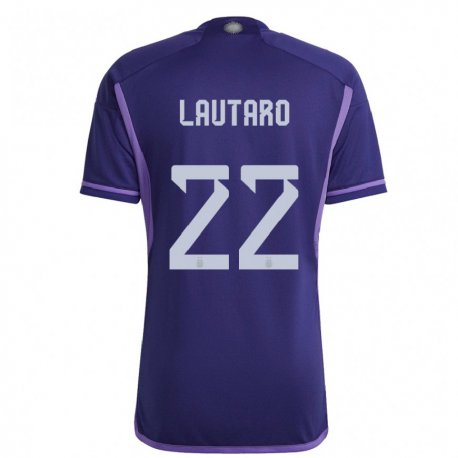 Kandiny Lapset Argentiinan Lautaro Martinez #22 Violetti Vieraspaita 22-24 Lyhythihainen Paita T-paita