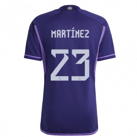 Kandiny Lapset Argentiinan Emiliano Martinez #23 Violetti Vieraspaita 22-24 Lyhythihainen Paita T-paita