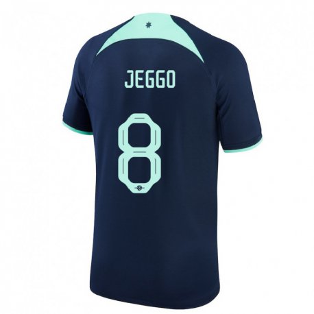 Kandiny Lapset Australian James Jeggo #8 Tummansininen Vieraspaita 22-24 Lyhythihainen Paita T-paita