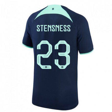 Kandiny Lapset Australian Gianni Stensness #23 Tummansininen Vieraspaita 22-24 Lyhythihainen Paita T-paita