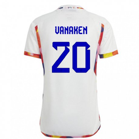 Kandiny Lapset Belgian Hans Vanaken #20 Valkoinen Vieraspaita 22-24 Lyhythihainen Paita T-paita