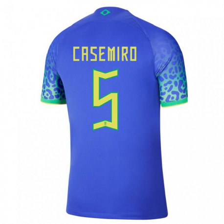 Kandiny Lapset Brasilian Casemiro #5 Sininen Vieraspaita 22-24 Lyhythihainen Paita T-paita