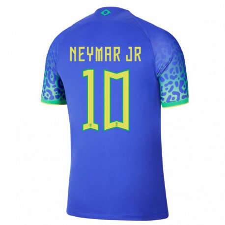Kandiny Lapset Brasilian Neymar #10 Sininen Vieraspaita 22-24 Lyhythihainen Paita T-paita