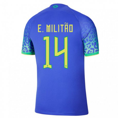 Kandiny Lapset Brasilian Eder Militao #14 Sininen Vieraspaita 22-24 Lyhythihainen Paita T-paita