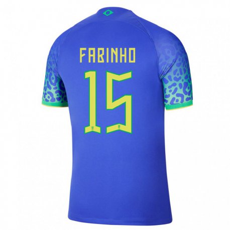 Kandiny Lapset Brasilian Fabinho #15 Sininen Vieraspaita 22-24 Lyhythihainen Paita T-paita