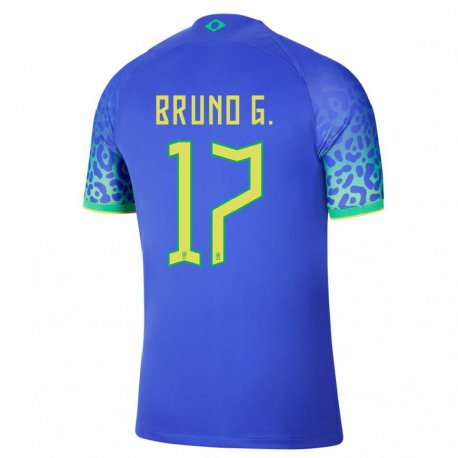 Kandiny Lapset Brasilian Bruno Guimaraes #17 Sininen Vieraspaita 22-24 Lyhythihainen Paita T-paita