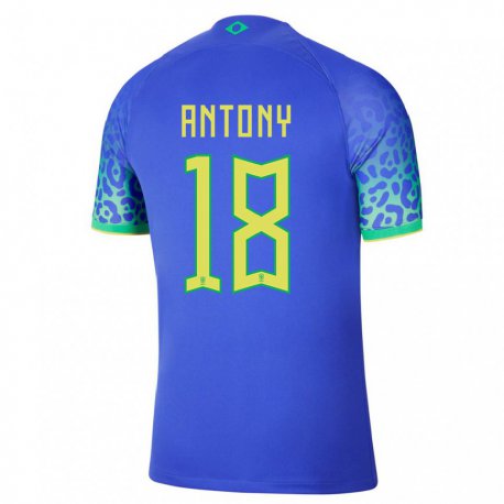 Kandiny Lapset Brasilian Antony #18 Sininen Vieraspaita 22-24 Lyhythihainen Paita T-paita