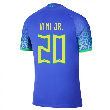 Kandiny Lapset Brasilian Vinicius Junior #20 Sininen Vieraspaita 22-24 Lyhythihainen Paita T-paita
