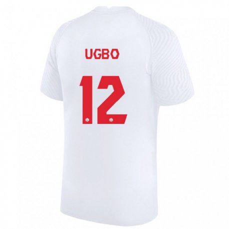 Kandiny Lapset Kanadan Ike Ugbo #12 Valkoinen Vieraspaita 22-24 Lyhythihainen Paita T-paita