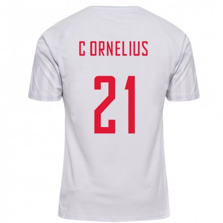 Kandiny Lapset Tanskan Andreas Cornelius #21 Valkoinen Vieraspaita 22-24 Lyhythihainen Paita T-paita