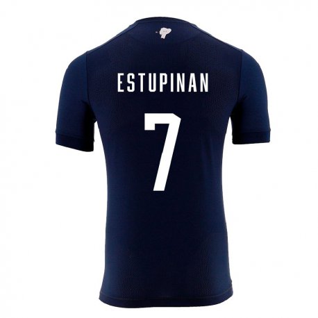 Kandiny Lapset Ecuadorin Pervis Estupinan #7 Laivastonsininen Vieraspaita 22-24 Lyhythihainen Paita T-paita
