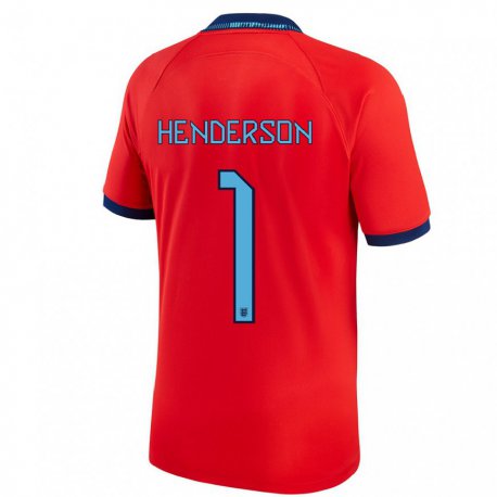 Kandiny Lapset Englannin Dean Henderson #1 Punainen Vieraspaita 22-24 Lyhythihainen Paita T-paita