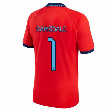 Kandiny Lapset Englannin Aaron Ramsdale #1 Punainen Vieraspaita 22-24 Lyhythihainen Paita T-paita