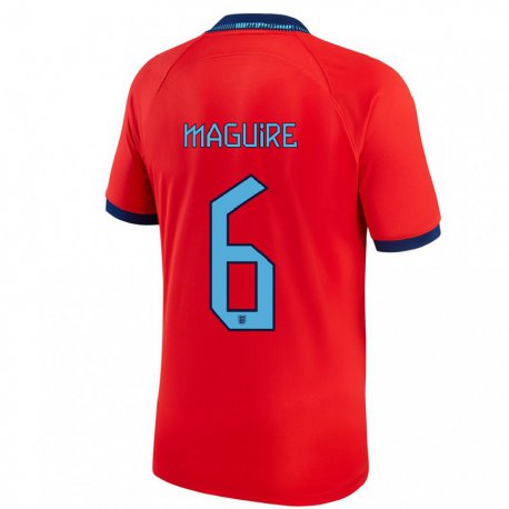 Kandiny Lapset Englannin Harry Maguire #6 Punainen Vieraspaita 22-24 Lyhythihainen Paita T-paita