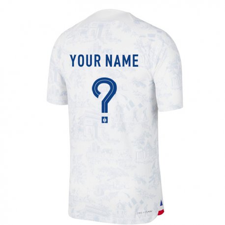 Kandiny Lapset Ranskan Nimesi #0 Valkoinen Sininen Vieraspaita 22-24 Lyhythihainen Paita T-paita