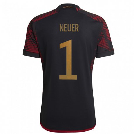 Kandiny Lapset Saksan Manuel Neuer #1 Musta Kastanjanruskea Vieraspaita 22-24 Lyhythihainen Paita T-paita