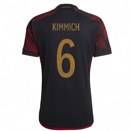 Kandiny Lapset Saksan Joshua Kimmich #6 Musta Kastanjanruskea Vieraspaita 22-24 Lyhythihainen Paita T-paita
