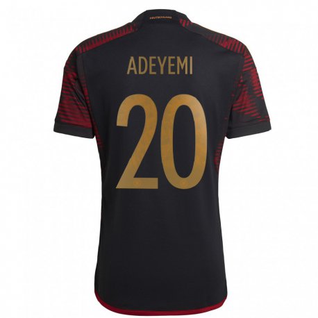 Kandiny Lapset Saksan Karim Adeyemi #20 Musta Kastanjanruskea Vieraspaita 22-24 Lyhythihainen Paita T-paita