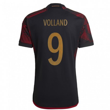 Kandiny Lapset Saksan Kevin Volland #9 Musta Kastanjanruskea Vieraspaita 22-24 Lyhythihainen Paita T-paita