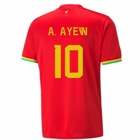 Kandiny Lapset Ghanan Andre Ayew #10 Punainen Vieraspaita 22-24 Lyhythihainen Paita T-paita