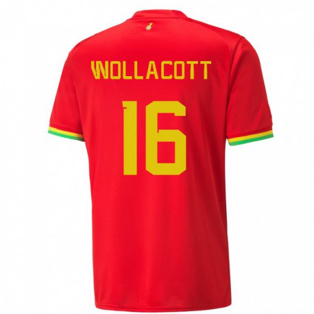 Kandiny Lapset Ghanan Joe Wollacott #16 Punainen Vieraspaita 22-24 Lyhythihainen Paita T-paita