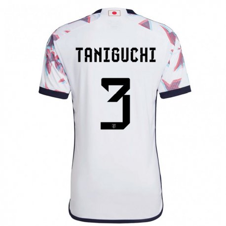 Kandiny Lapset Japanin Shogo Taniguchi #3 Valkoinen Vieraspaita 22-24 Lyhythihainen Paita T-paita