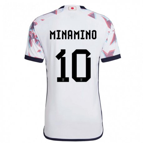 Kandiny Lapset Japanin Takumi Minamino #10 Valkoinen Vieraspaita 22-24 Lyhythihainen Paita T-paita
