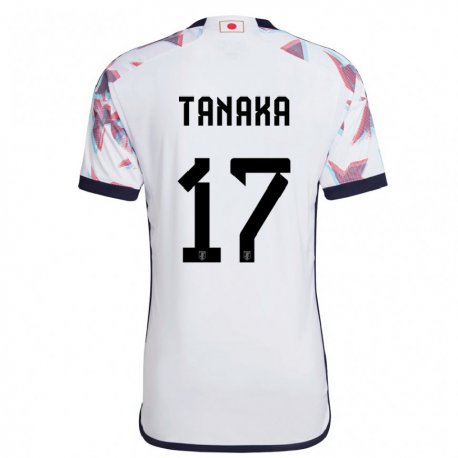 Kandiny Lapset Japanin Ao Tanaka #17 Valkoinen Vieraspaita 22-24 Lyhythihainen Paita T-paita