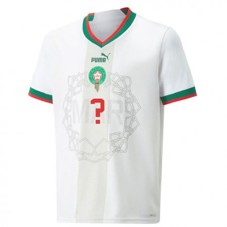 Kandiny Lapset Marokon Nimesi #0 Valkoinen Vieraspaita 22-24 Lyhythihainen Paita T-paita