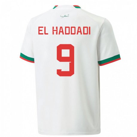 Kandiny Lapset Marokon Munir El Haddadi #9 Valkoinen Vieraspaita 22-24 Lyhythihainen Paita T-paita