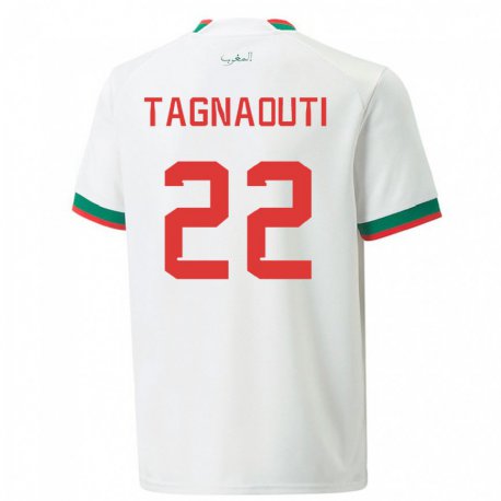Kandiny Lapset Marokon Ahmed Reda Tagnaouti #22 Valkoinen Vieraspaita 22-24 Lyhythihainen Paita T-paita