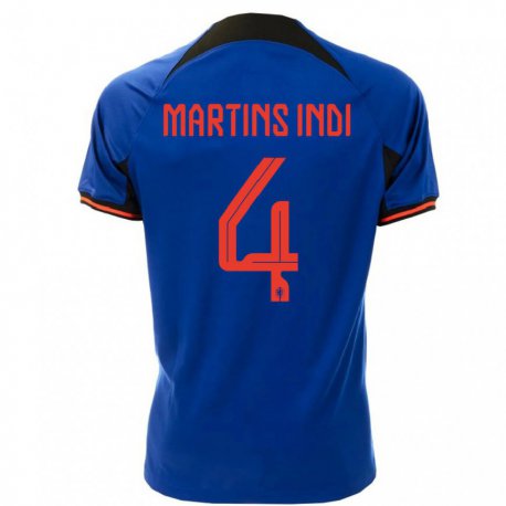 Kandiny Lapset Alankomaiden Bruno Martins Indi #4 Kuninkaallisen Sininen Vieraspaita 22-24 Lyhythihainen Paita T-paita