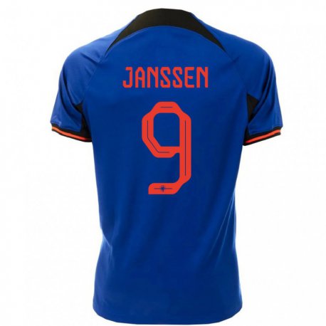 Kandiny Lapset Alankomaiden Vincent Janssen #9 Kuninkaallisen Sininen Vieraspaita 22-24 Lyhythihainen Paita T-paita