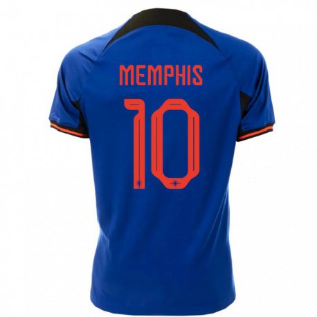Kandiny Lapset Alankomaiden Memphis Depay #10 Kuninkaallisen Sininen Vieraspaita 22-24 Lyhythihainen Paita T-paita