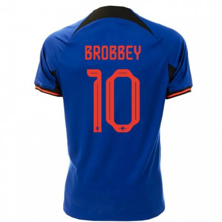 Kandiny Lapset Alankomaiden Brian Brobbey #10 Kuninkaallisen Sininen Vieraspaita 22-24 Lyhythihainen Paita T-paita