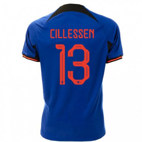 Kandiny Lapset Alankomaiden Jasper Cillessen #13 Kuninkaallisen Sininen Vieraspaita 22-24 Lyhythihainen Paita T-paita