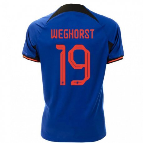 Kandiny Lapset Alankomaiden Wout Weghorst #19 Kuninkaallisen Sininen Vieraspaita 22-24 Lyhythihainen Paita T-paita