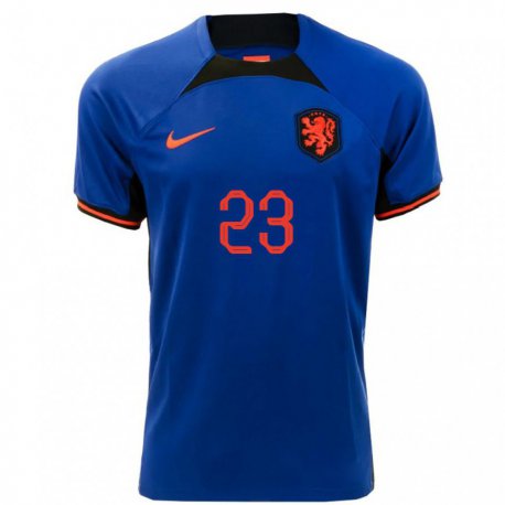Kandiny Lapset Alankomaiden Mark Flekken #23 Kuninkaallisen Sininen Vieraspaita 22-24 Lyhythihainen Paita T-paita