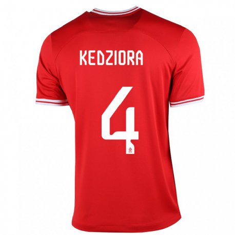 Kandiny Lapset Puolan Tomasz Kedziora #4 Punainen Vieraspaita 22-24 Lyhythihainen Paita T-paita