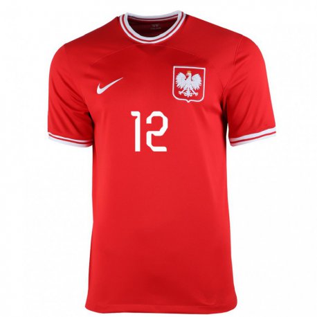 Kandiny Lapset Puolan Lukasz Skorupski #12 Punainen Vieraspaita 22-24 Lyhythihainen Paita T-paita