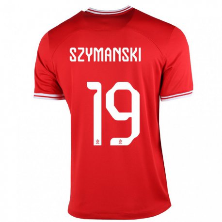 Kandiny Lapset Puolan Sebastian Szymanski #19 Punainen Vieraspaita 22-24 Lyhythihainen Paita T-paita